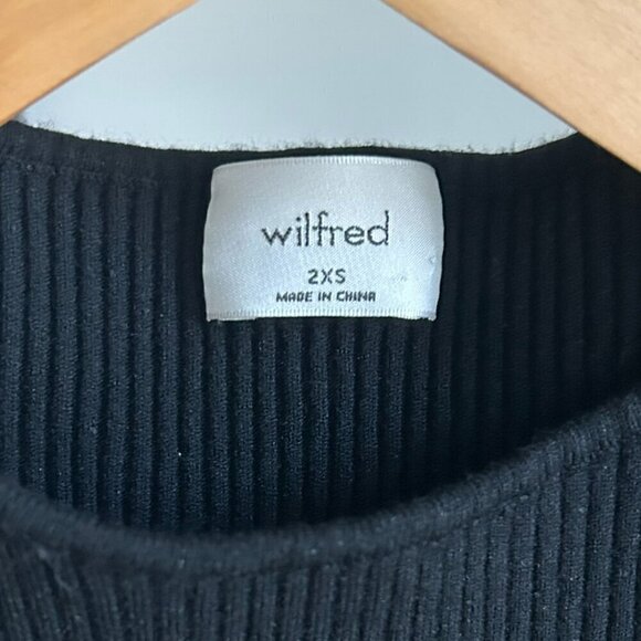 ARITZIA Wilfred Black Ribbed Cut Out Knit Dress US 2XS - Picture 6 of 7